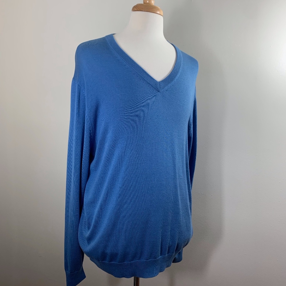 Brooks Brothers Silk Blend V-Neck Sweater
